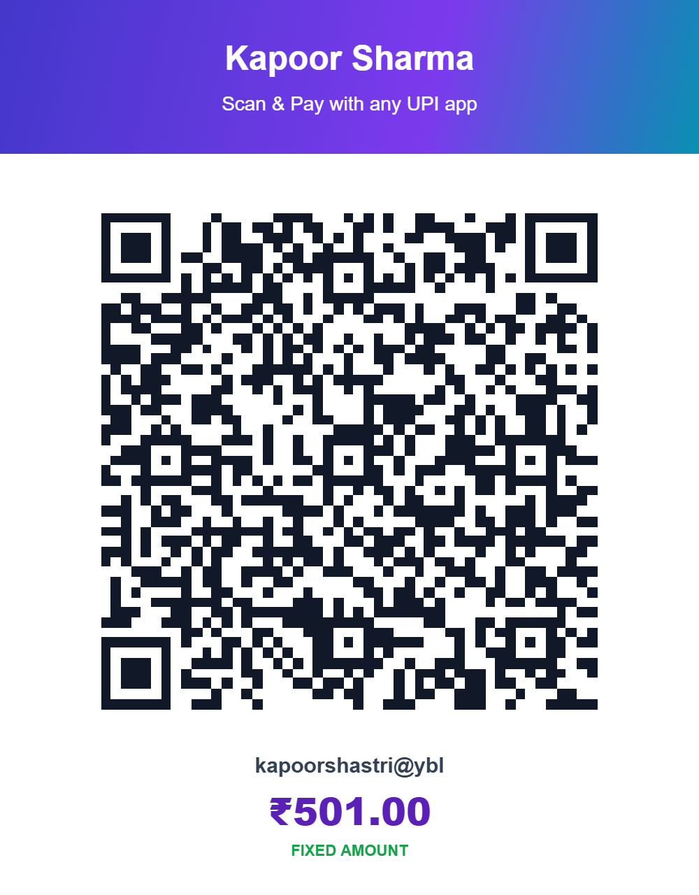 Online Darbar UPI Payment QR Code