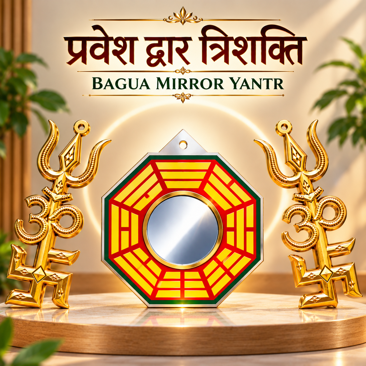 प्रवेश द्वार त्रिशक्ति BAGUA MIRROR YANTR